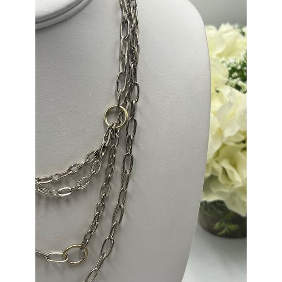 Emily Ray Boho Double Strand Stone Mixed Metal Chains Jade Green Coral Necklace - Picture 9 of 13